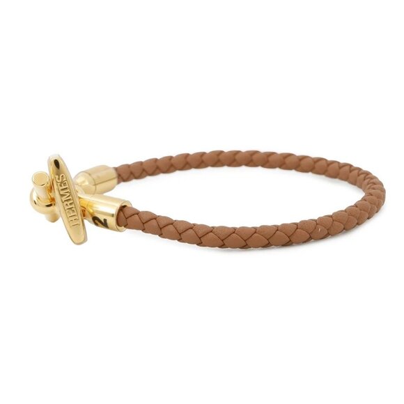HERMES Etrier Bracelet Size T2 Swift Leather Gold - Picture 2 of 10